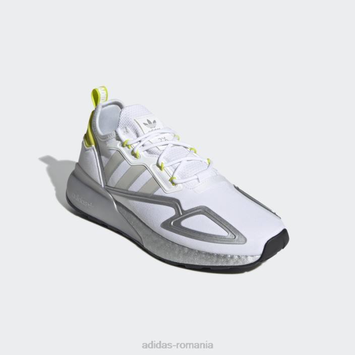 Adidas pantofi adidas zx 2k boost albi unisex alb/gri/galben acid 2JBN651