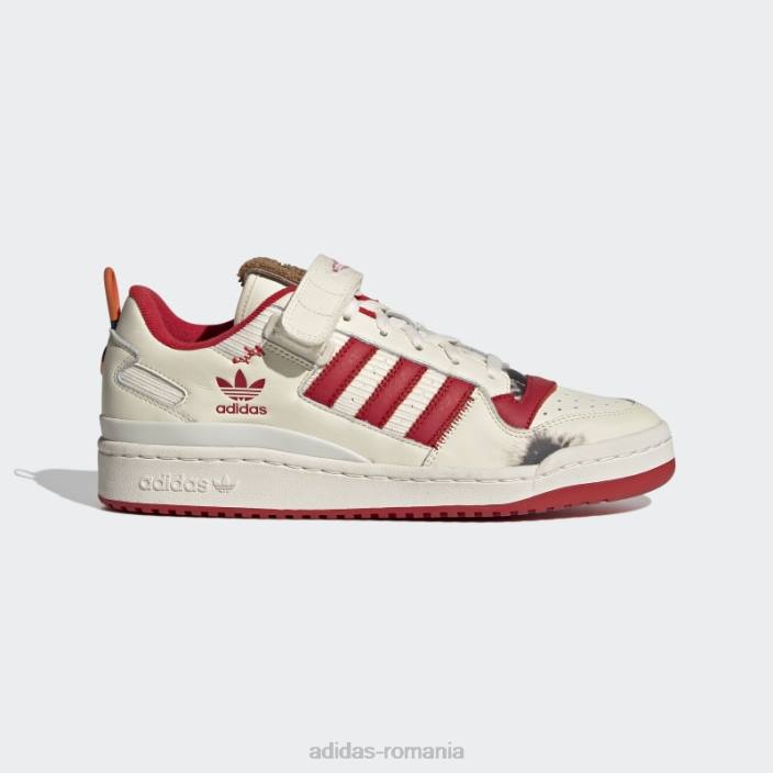 Adidas pantofi alb forum singur acasă unisex alb roșu 2JBN4703