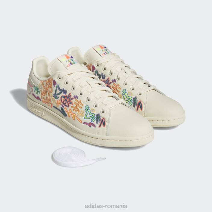 Adidas pantofi albi stan smith pride adidas unisex alb 2JBN4521