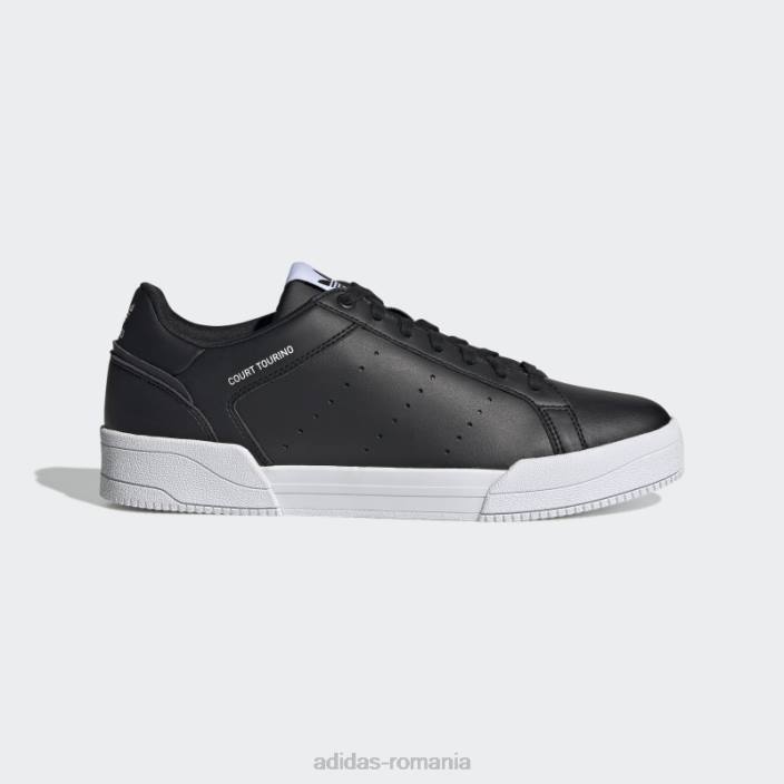 Adidas pantofi negri court tourino unisex alb negru 2JBN12989