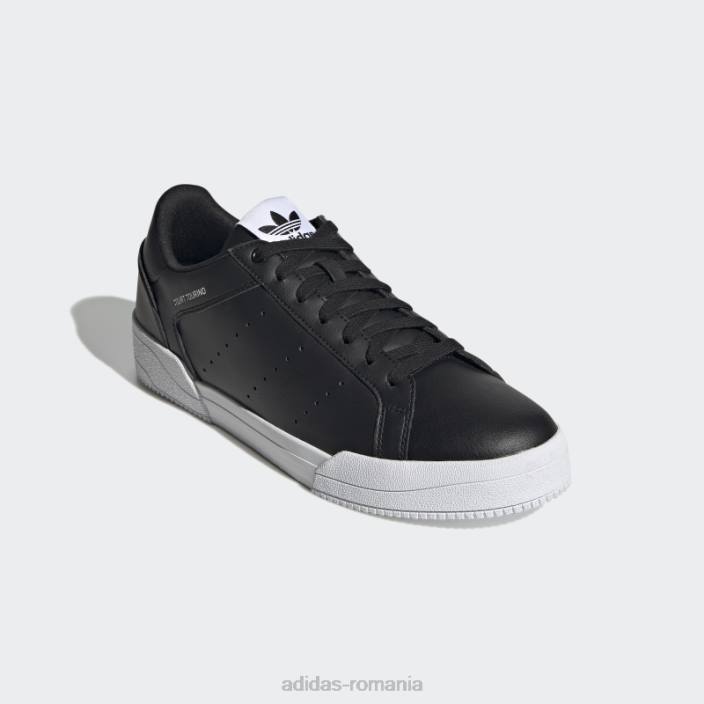 Adidas pantofi negri court tourino unisex alb negru 2JBN12989