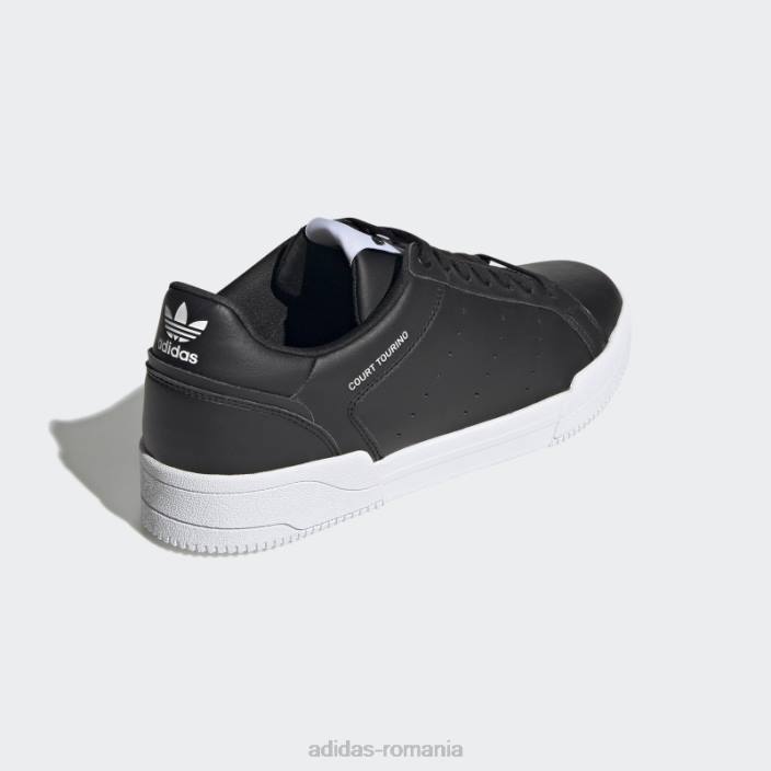 Adidas pantofi negri court tourino unisex alb negru 2JBN12989