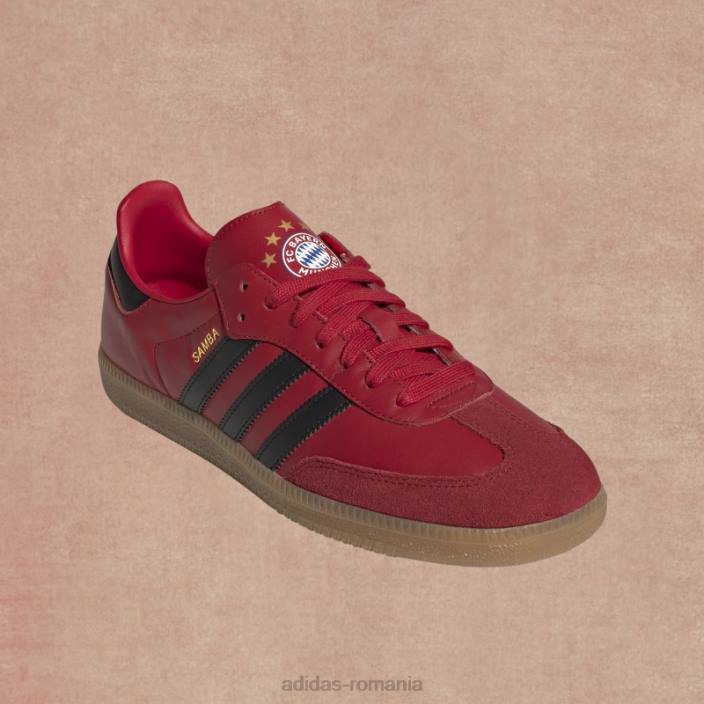 Adidas pantofi samba fc bayern roșii unisex roșu/negru/gumă 2JBN12469