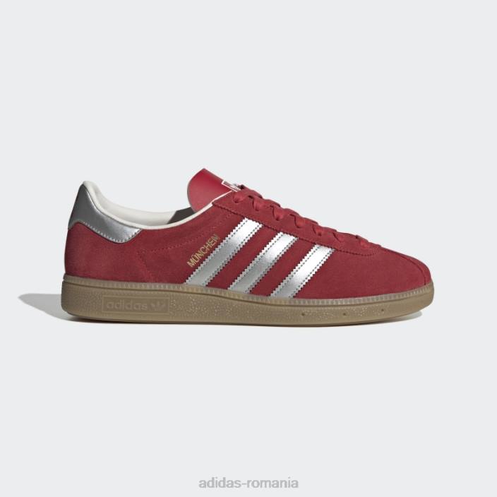 Adidas pantofi stacojiu munchen adidas unisex stacojiu/argintiu/gumă 2JBN12201