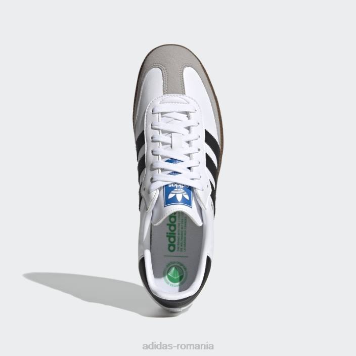 Adidas pantofi vegani samba albi unisex alb/negru/gumă 2JBN4363