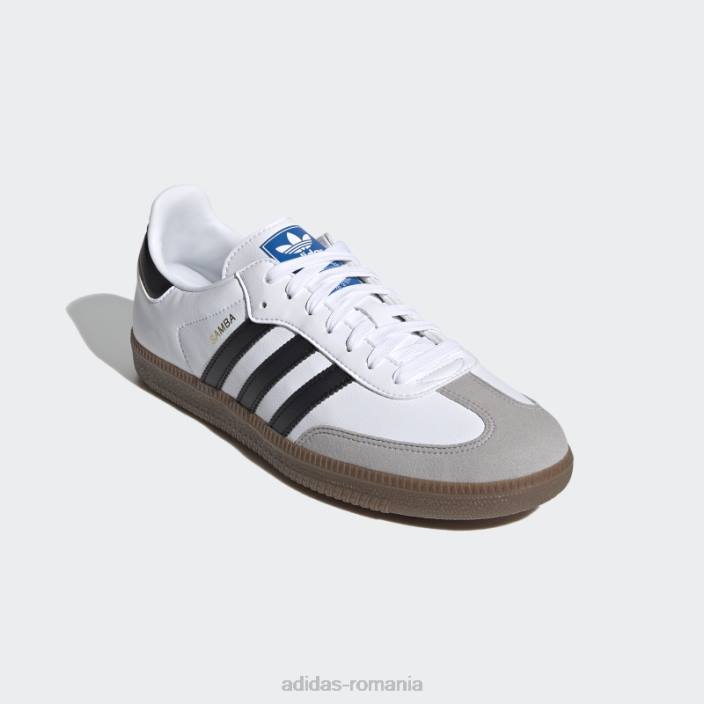 Adidas pantofi vegani samba albi unisex alb/negru/gumă 2JBN4363