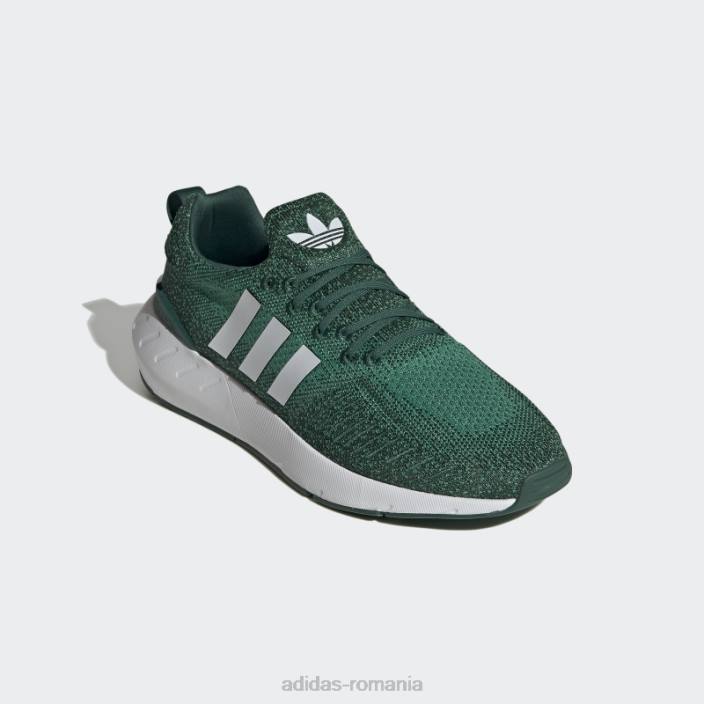 Adidas pantofi verzi Swift Run 22 unisex verde/alb/verde aldine 2JBN4337
