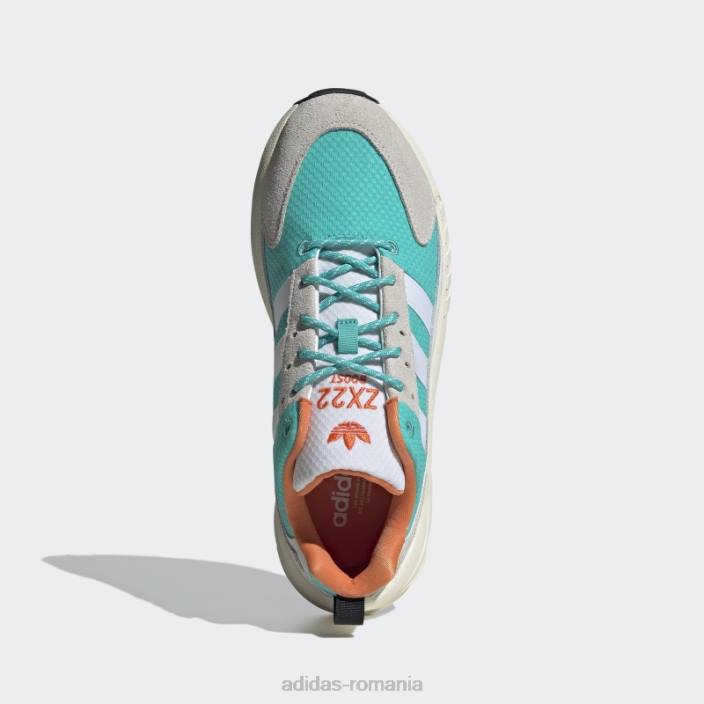 Adidas pantofi zx 22 boost mint rush unisex alb/papură de mentă/portocaliu 2JBN12878