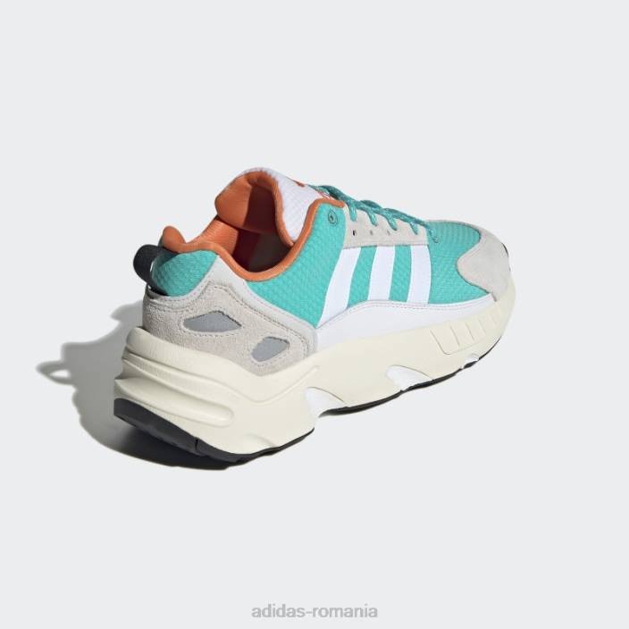 Adidas pantofi zx 22 boost mint rush unisex alb/papură de mentă/portocaliu 2JBN12878