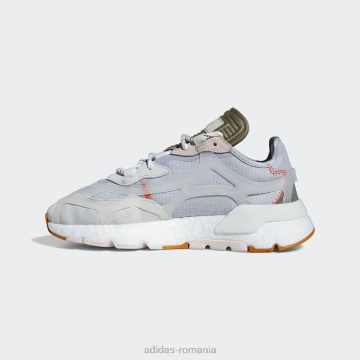 Adidas pantofi gri nite jogger adidas unisex gri/alb/portocaliu 2JBN12519