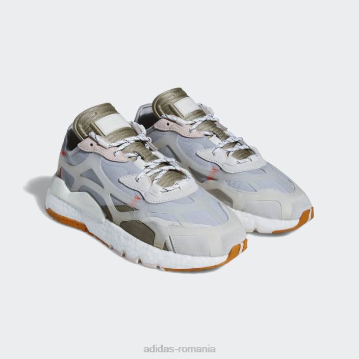 Adidas pantofi gri nite jogger adidas unisex gri/alb/portocaliu 2JBN12519