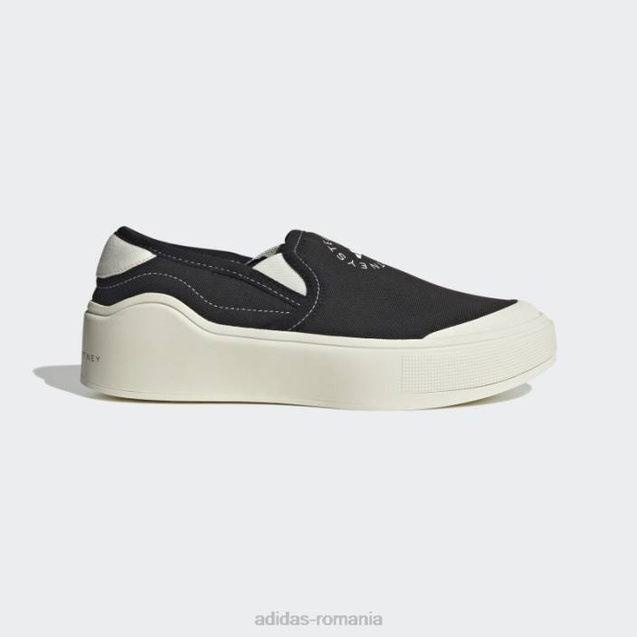 Adidas by stella mccartney court pantofi slip-on black hot unisex alb negru 2JBN12631