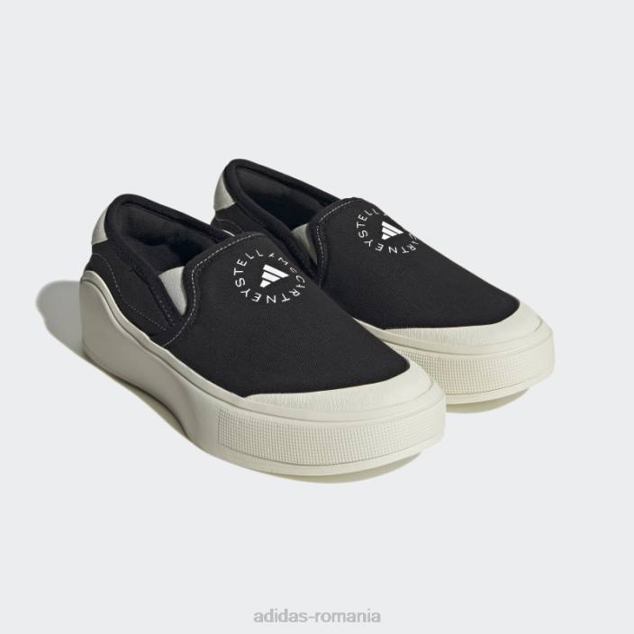 Adidas by stella mccartney court pantofi slip-on black hot unisex alb negru 2JBN12631
