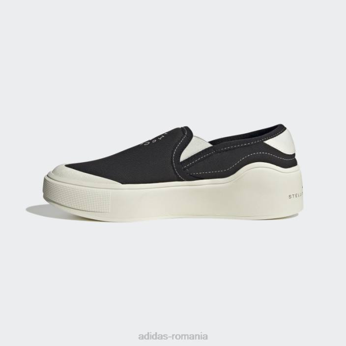 Adidas by stella mccartney court pantofi slip-on black hot unisex alb negru 2JBN12631