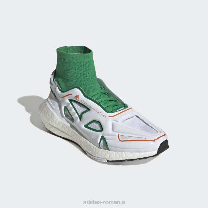 Adidas by stella mccartney pantofi de alergare ultraboost 22 verde fierbinte unisex verde/alb/portocaliu 2JBN22216