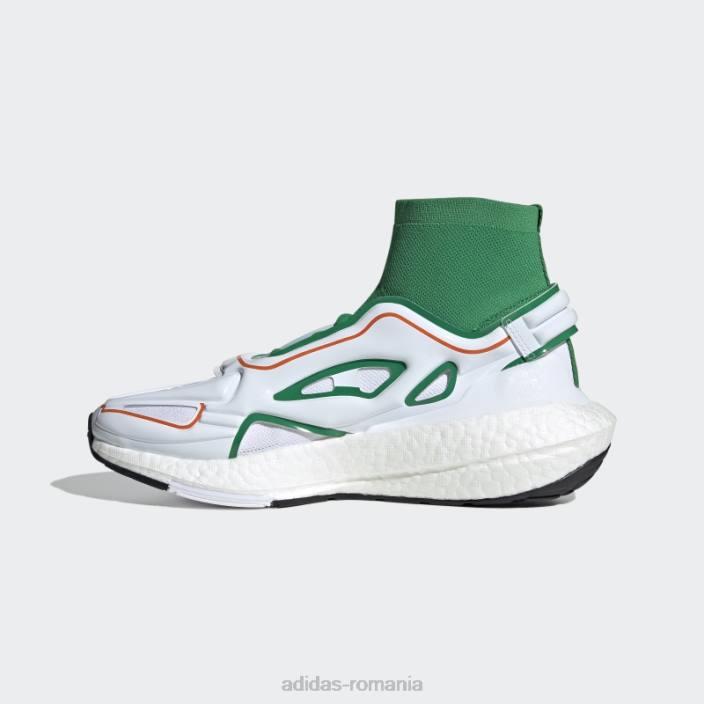 Adidas by stella mccartney pantofi de alergare ultraboost 22 verde fierbinte unisex verde/alb/portocaliu 2JBN22216