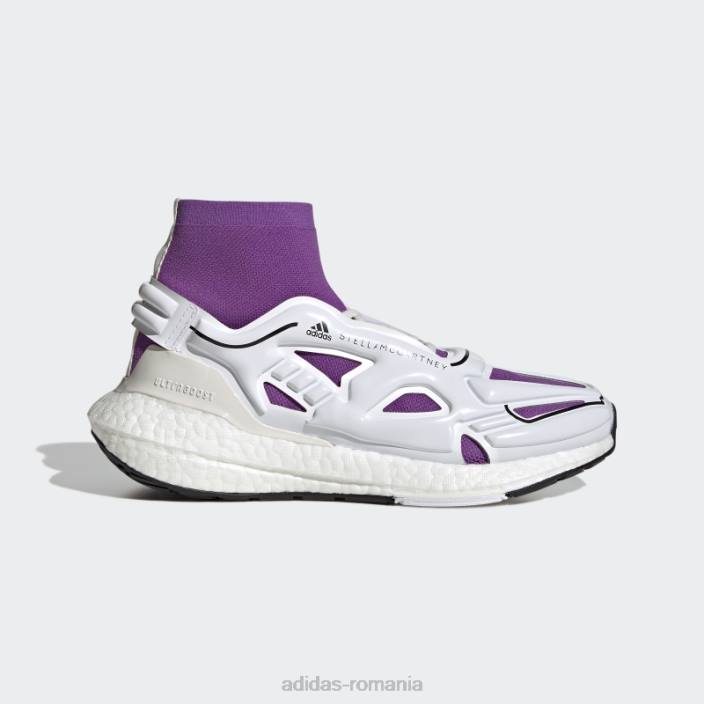 Adidas by stella white mccartney ultraboost 22 pantofi de alergare fierbinți unisex alb/violet/negru 2JBN2038