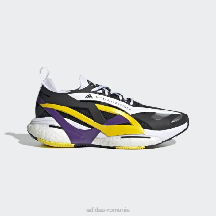 Adidas de stella mccartney pantofi de alergare solarglide moda neagră unisex negru/violet/galben șoc 2JBN22225