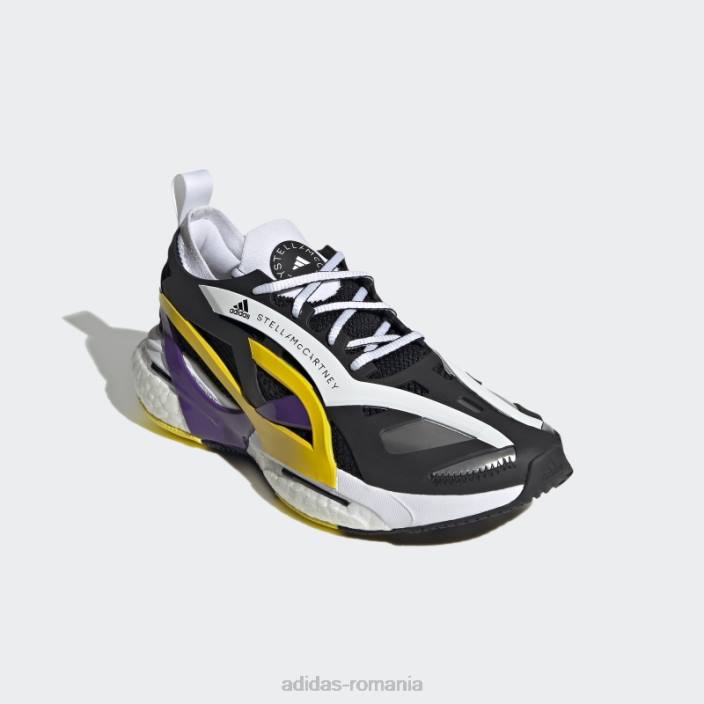 Adidas de stella mccartney pantofi de alergare solarglide moda neagră unisex negru/violet/galben șoc 2JBN22225