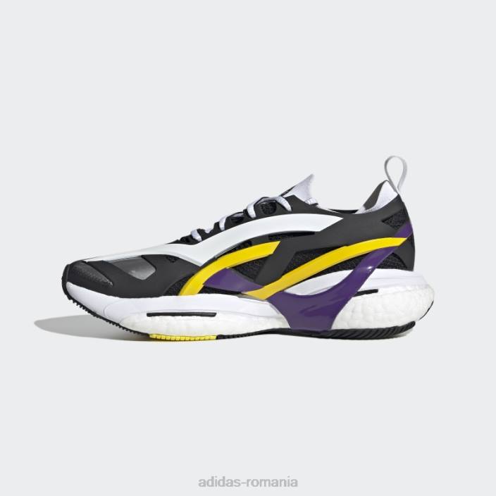 Adidas de stella mccartney pantofi de alergare solarglide moda neagră unisex negru/violet/galben șoc 2JBN22225