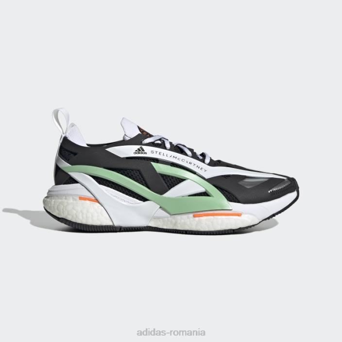 Adidas pantofi de alergare negri de stella mccartney solarglide fierbinți unisex negru/alb/verde 2JBN2088