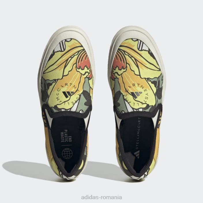 Adidas tent green fashion by stella mccartney court pantofi slip-on unisex cort verde/galben/alb 2JBN19298
