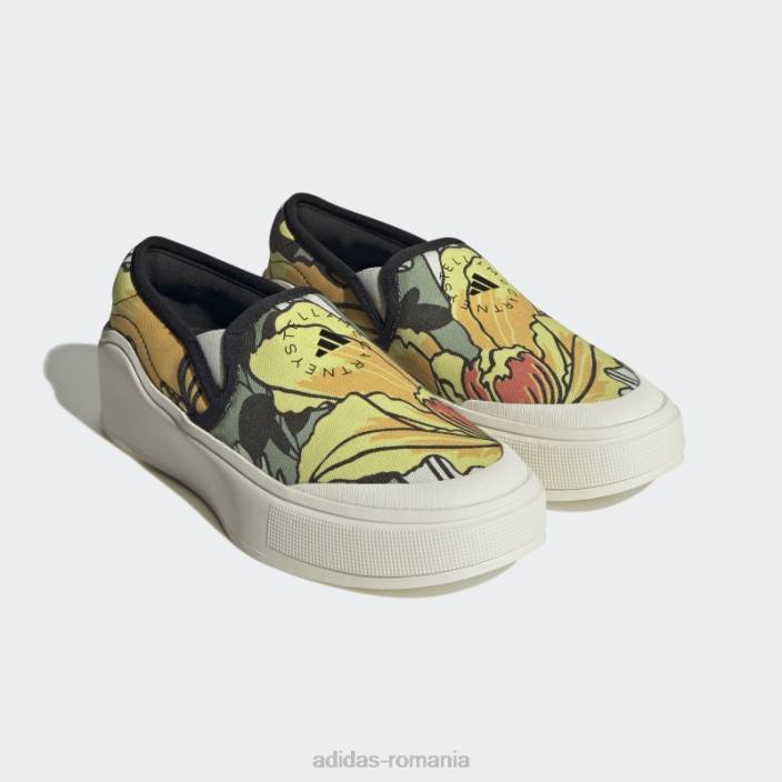 Adidas tent green fashion by stella mccartney court pantofi slip-on unisex cort verde/galben/alb 2JBN19298