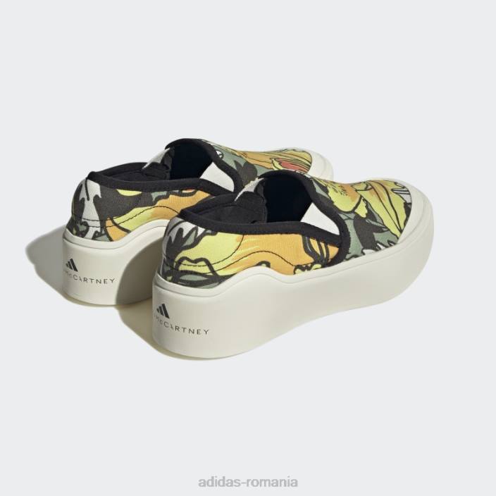 Adidas tent green fashion by stella mccartney court pantofi slip-on unisex cort verde/galben/alb 2JBN19298