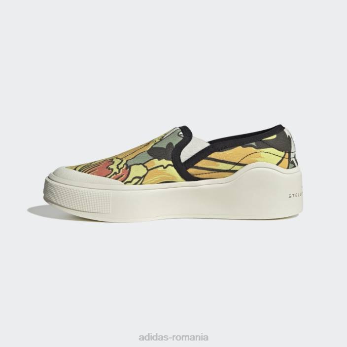 Adidas tent green fashion by stella mccartney court pantofi slip-on unisex cort verde/galben/alb 2JBN19298