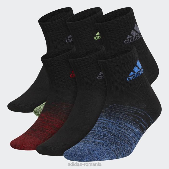 Adidas insigna neagra superlite de sosete sport quarter 6 perechi copii negru 2JBN25660