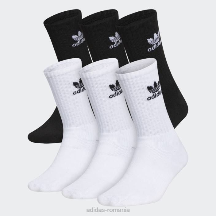Adidas șosete albi trefoil crew 6 perechi copii alb 2JBN25649