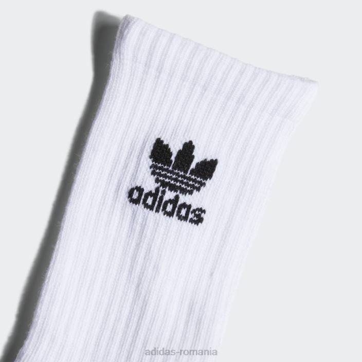 Adidas șosete albi trefoil crew 6 perechi copii alb 2JBN25649