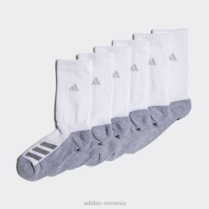 Adidas șosete crew cu dungi unghiulare amortizate 6 perechi alb copii alb 2JBN25651