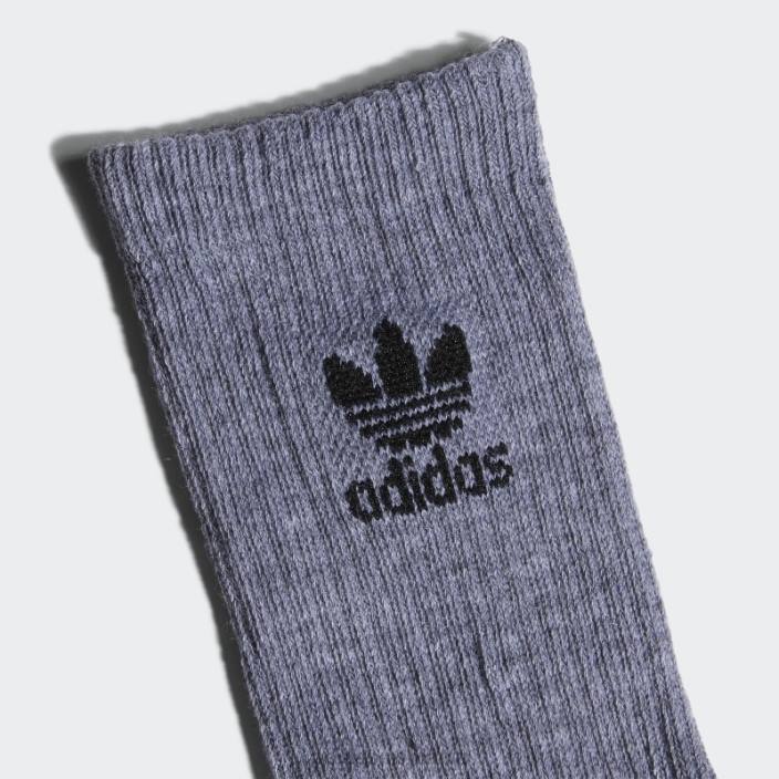 Adidas șosete gri trefoil crew 6 perechi copii gri 2JBN25648