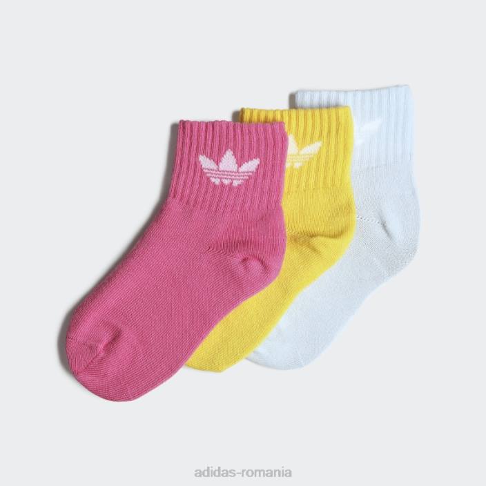 Adidas șosete la mijlocul gleznei 3 perechi albastru adidas copii albastru/auriu/magenta 2JBN25644