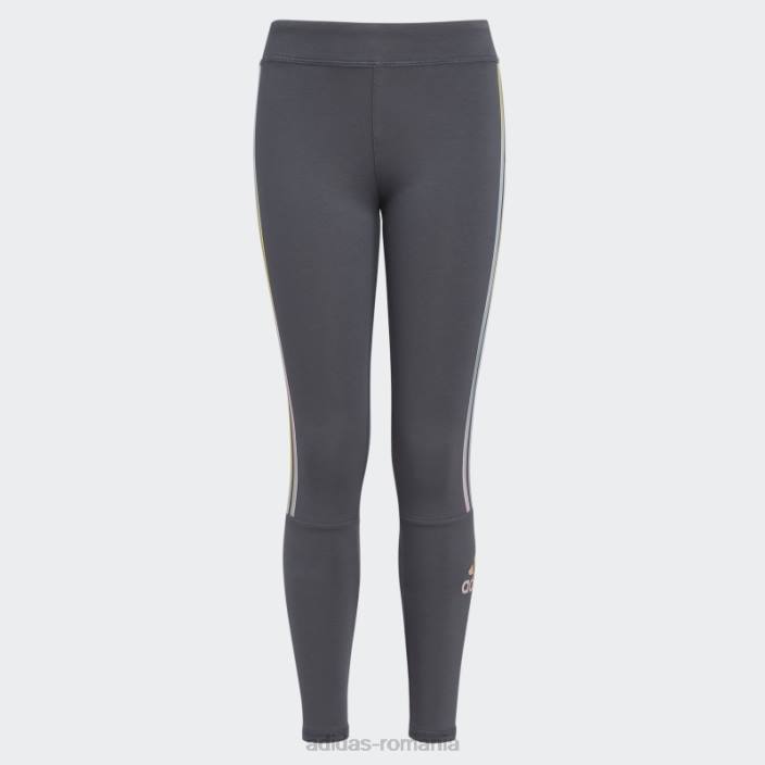 Adidas colanti cu logo onix cu 3 dungi copii onix 2JBN25546