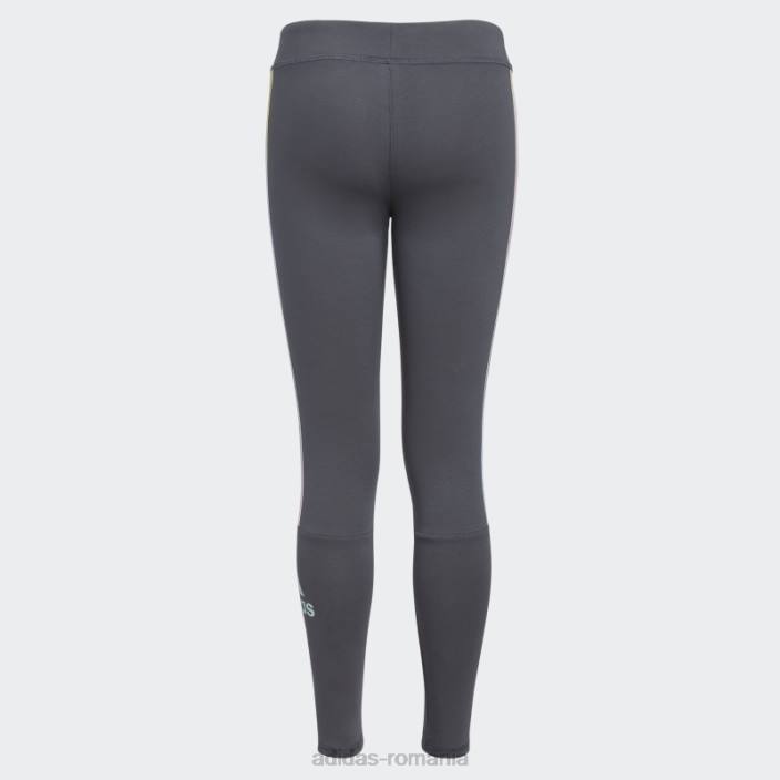 Adidas colanti cu logo onix cu 3 dungi copii onix 2JBN25546