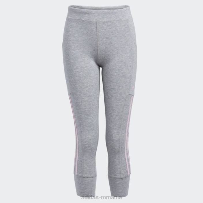 Adidas colanti de jogger adidas, gri mediu 7/8 3 dungi copii gri mediu 2JBN25545