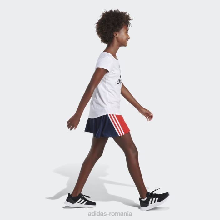 Adidas Fusta adidas cu 3 dungi rosie copii roșu 2JBN25590