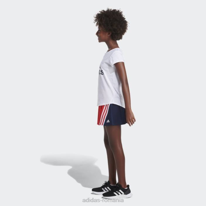 Adidas Fusta adidas cu 3 dungi rosie copii roșu 2JBN25590