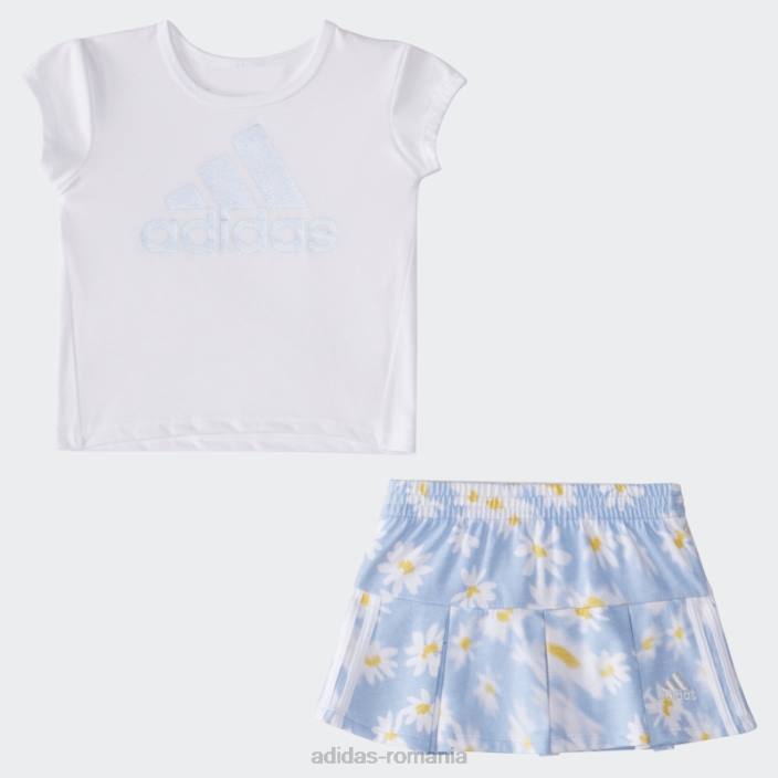 Adidas igss tee ft aop skort set white copii alb 2JBN25591
