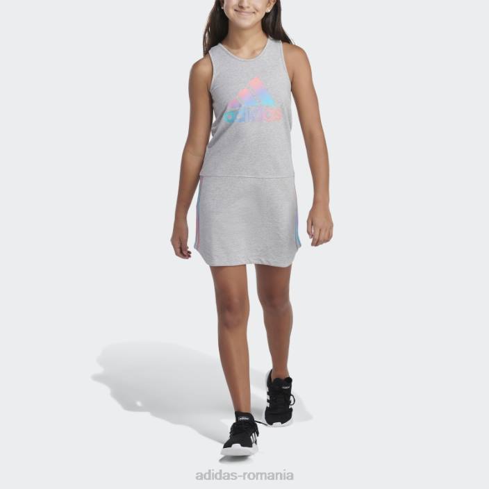 Adidas rochie tank cu tiv curbat gri mediu copii gri mediu 2JBN25586