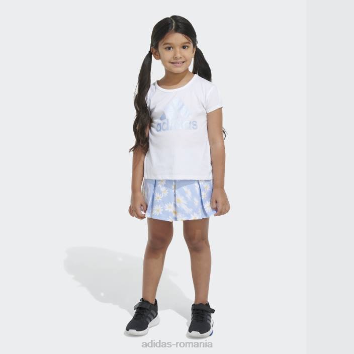 Adidas set alb ss tee ft aop skort copii alb 2JBN25589