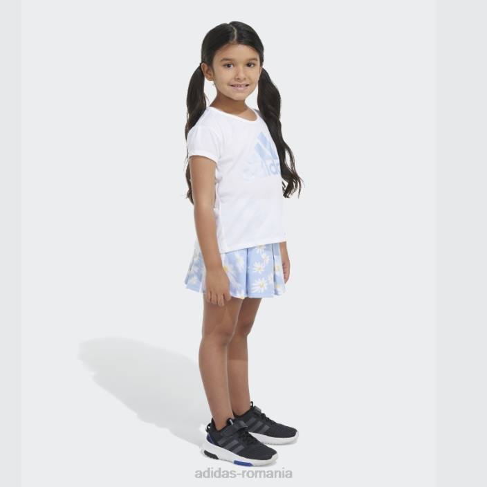 Adidas set alb ss tee ft aop skort copii alb 2JBN25589