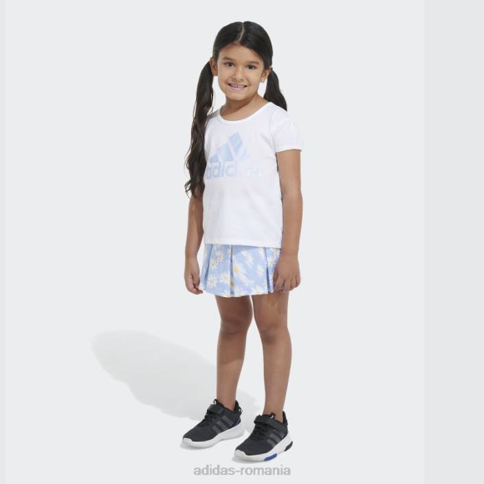 Adidas set alb ss tee ft aop skort copii alb 2JBN25589