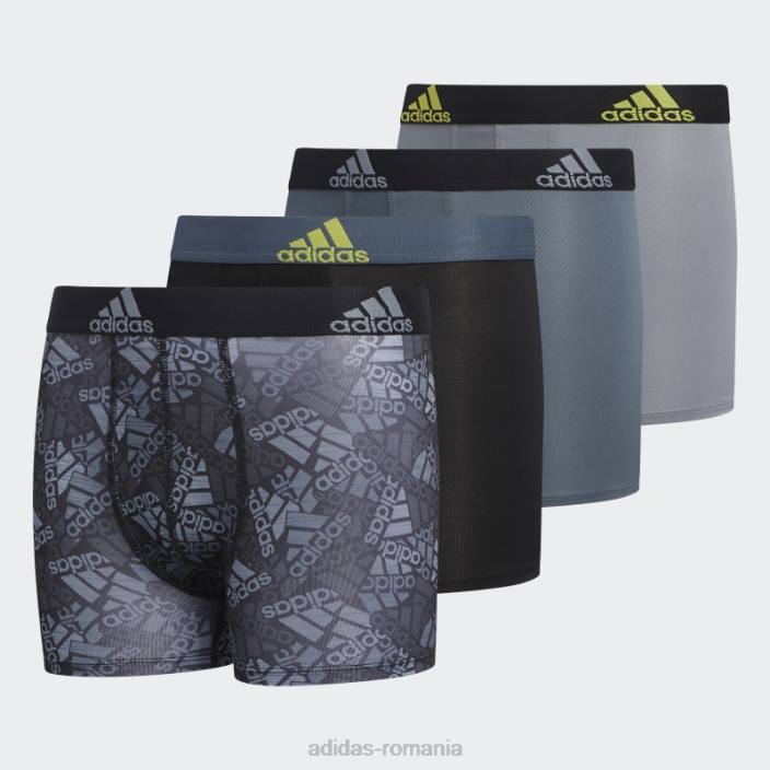 Adidas moda negru sport performanta slip boxer grafic 4 perechi adidas copii negru 2JBN25347