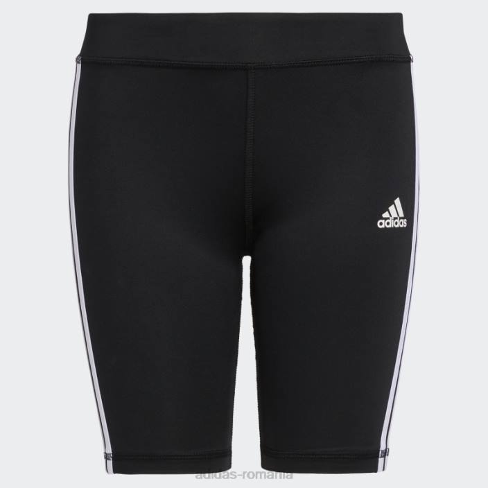 Adidas Pantaloni scurți pentru biciclete cu 3 dungi (mărime extinsă) negru adidas copii negru 2JBN25476