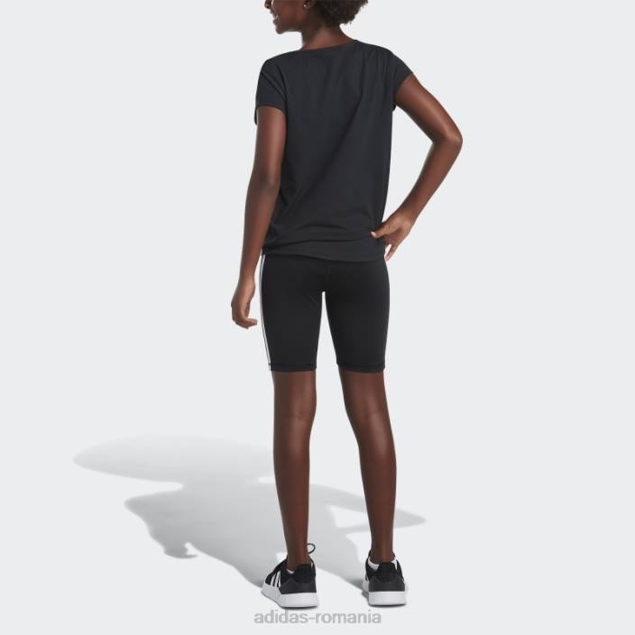 Adidas Pantaloni scurți pentru biciclete cu 3 dungi, negri copii negru 2JBN25448