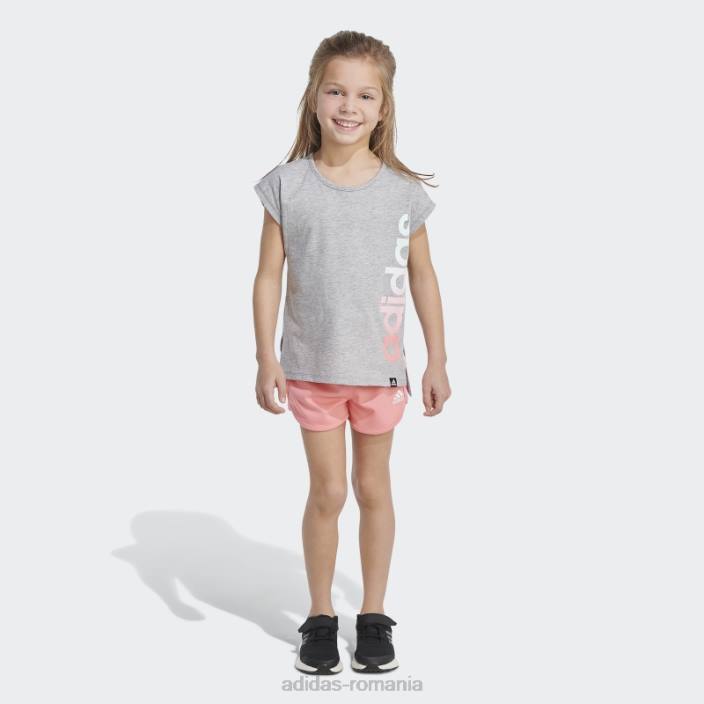 Adidas Set tricou și pantaloni scurți gri mediu adidas copii gri mediu 2JBN25479