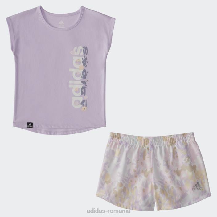 Adidas igtee wvn aop set scurt violet tentă mel copii tentă violet mel 2JBN25460